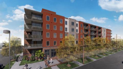Rendering of the Jefferson Flats looking southwest