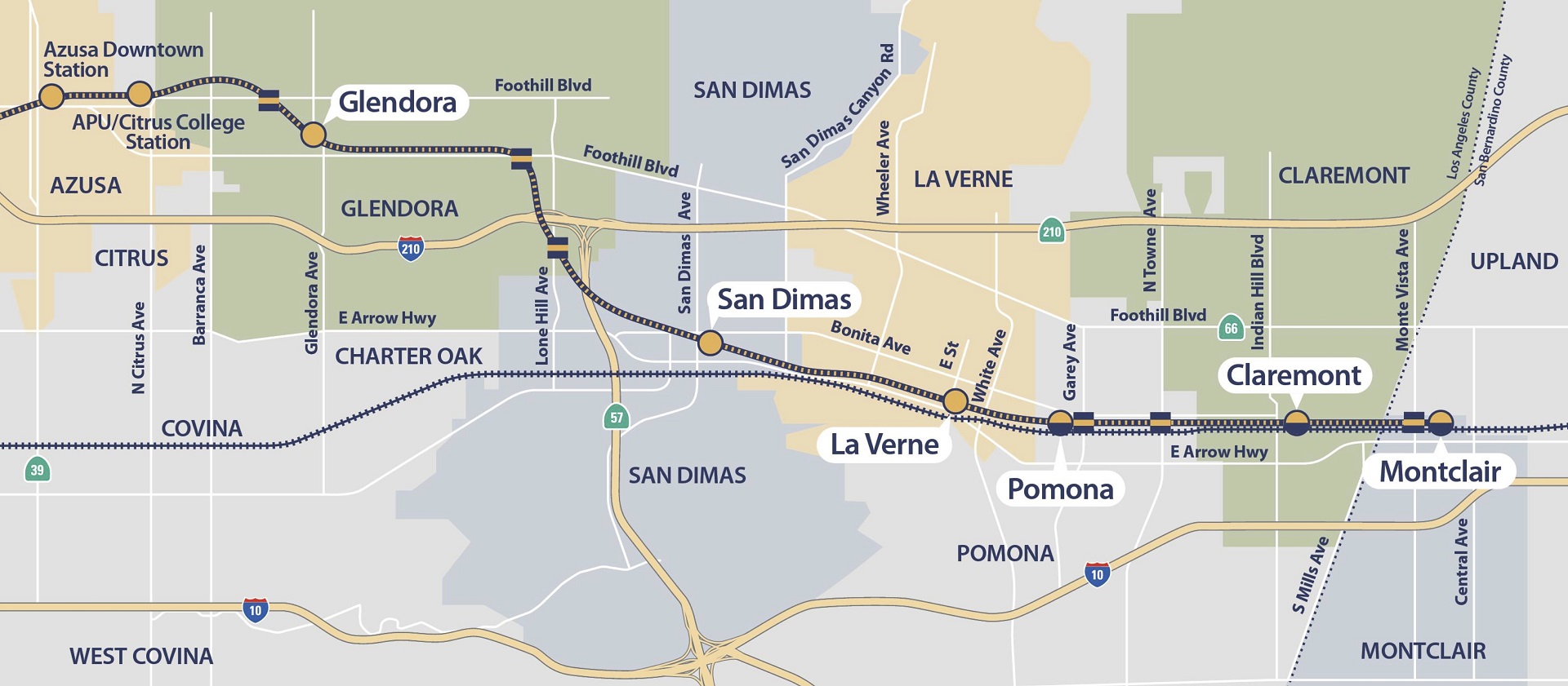 Image result for metrolink map gold line