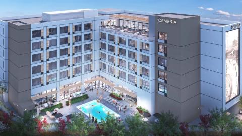 Rendering of the Cambria Hotel in Burbank